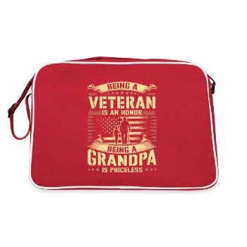 Being a veteran is an honor to be a grandpa - Retro Bag - red/white - Back