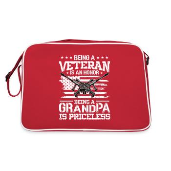 Being a veteran is an honor to be a grandpa - Retro Bag - red/white - Back