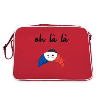 France Croissant Oh la la gift idea - Retro Bag - red/white - Back