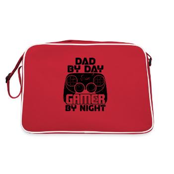 Papa par jour Gamer By Night, drôle gamer papa - Sac Retro - rouge/blanc - Dos