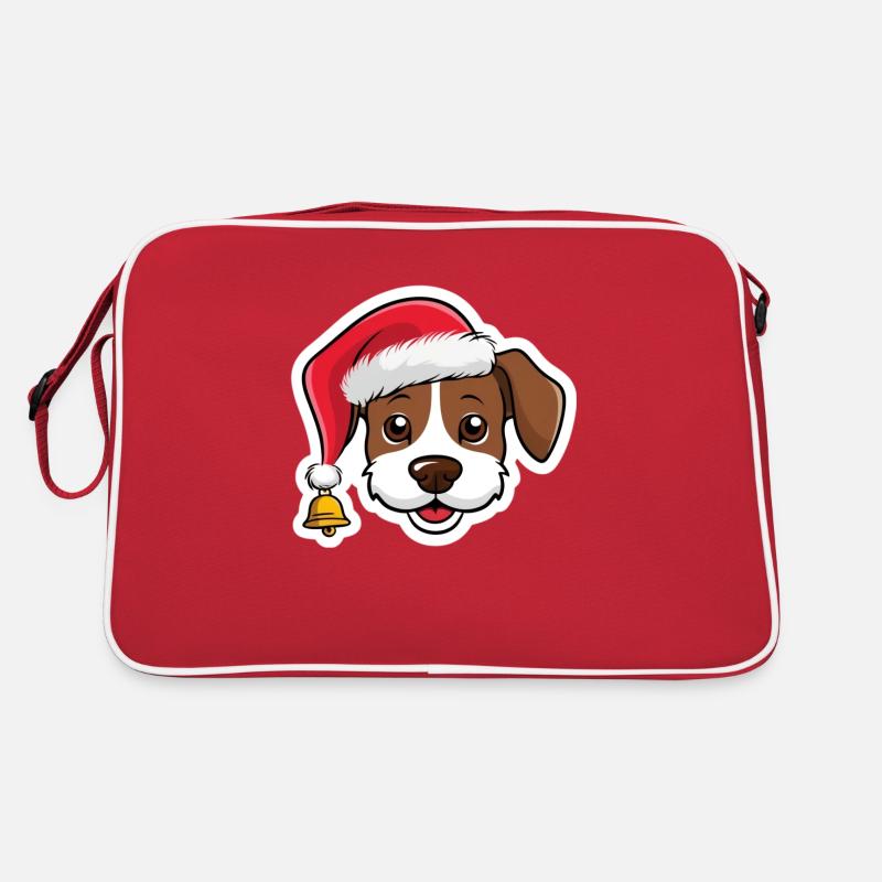 Weihnachten Hund Hunde Weihnachtsgeschenk Süß Retro Tasche