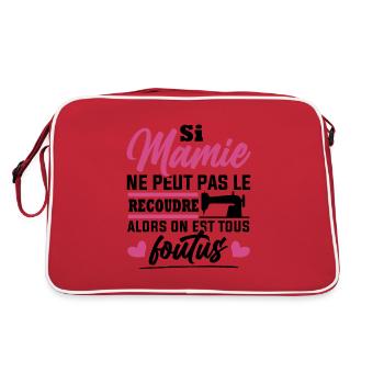 Si mamie ne peut pas le recoudre / Humour couture - Sac Retro - rouge/blanc - Dos