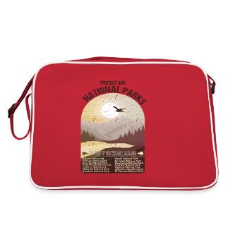 New Zealand's National Parks - Retro Bag - red/white - Back