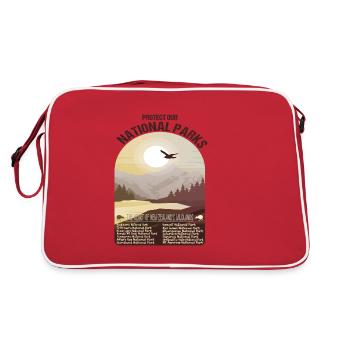 New Zealand's National Parks - Retro Bag - red/white - Back