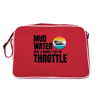 Airboat Fanboat Airboating Planeboat Sumpfboot - Retro Tasche - Rot/Weiß - Hinten