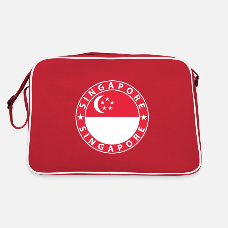 Singapur - Retro Tasche - Rot/Weiß