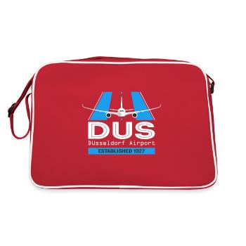 DUS Airport Düsseldorf Allemagne - Conception d’avion - Sac Retro - rouge/blanc - Dos