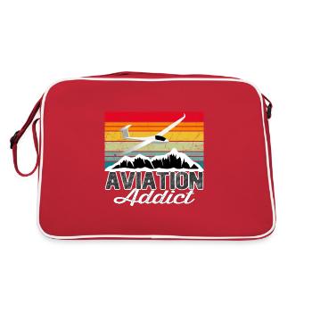 Aviation Addict Sunset - Pilote de cadeau vintage - Sac Retro - rouge/blanc - Dos