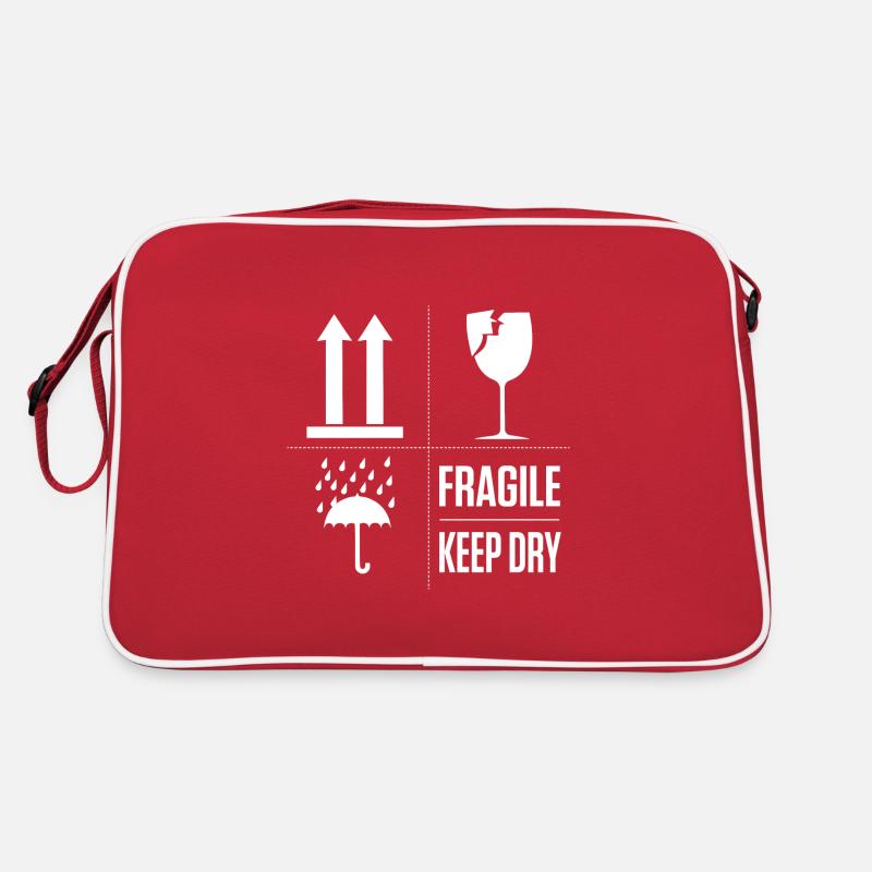 Fragile, fragile, ce côté vers le haut, sec Sac Retro