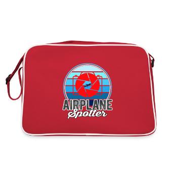 Airplane Spotter Sunset - Vintage Geschen - Retro Bag - red/white - Back