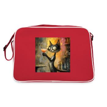 Cocktail and Moustaches - Retro Bag - red/white - Back