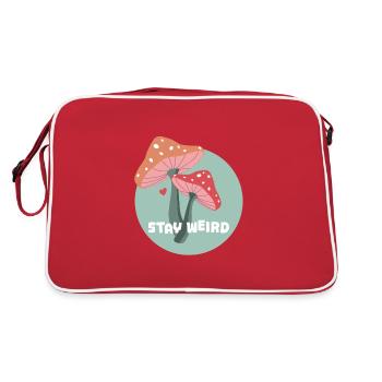 Stay Weird Mushrooms - Retro Bag - red/white - Back