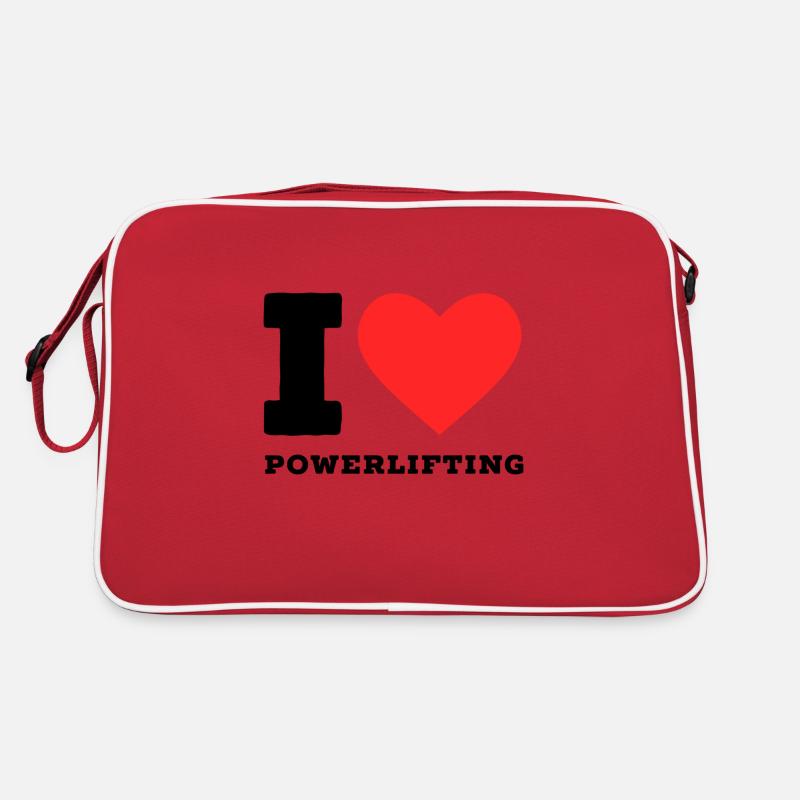 I love powerlifting - Retro Bag - red/white