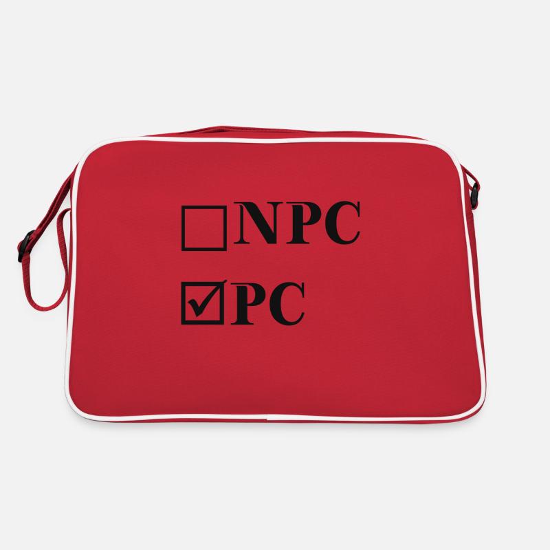 NPC vs PC - witzige Geschenkidee - Gaming lustig Retro Tasche