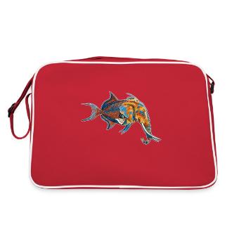 Créature fantastique : mi-éléphant, mi-poisson - Sac Retro - rouge/blanc - Dos