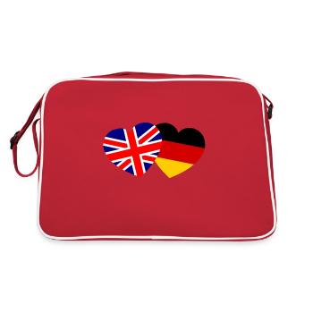 Die britisch deutsche Partnerschaft - Retro Tasche - Rot/Weiß - Hinten