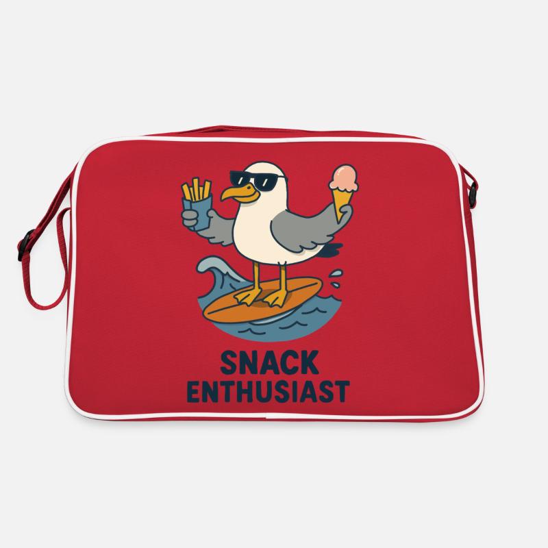 Snack Enthusiast Möwe Retro Tasche