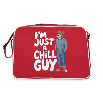 I'm just a Chill Guy Meme - Retro Tasche - Rot/Weiß - Hinten