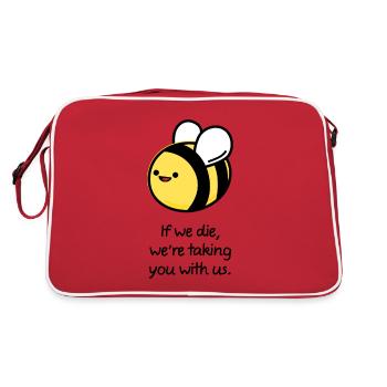Sauvez les abeilles - Sac Retro - rouge/blanc - Dos