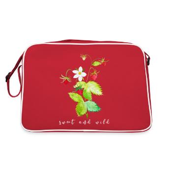 Walderdbeere süß und wild - Retro Tasche - Rot/Weiß - Hinten