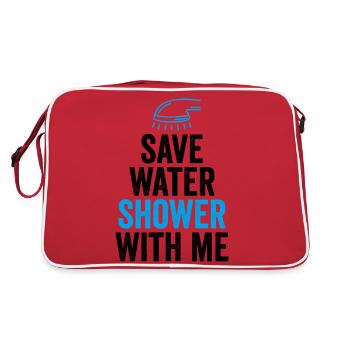 save water shower with me - Retro Bag - red/white - Back