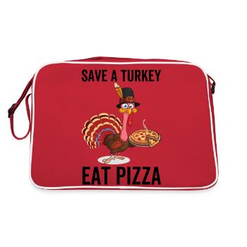 Save a Turkey Eat Pizza - Retro Bag - red/white - Back