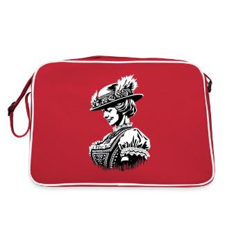 Dirndl Costume | Typical traditional German - Retro Bag - red/white - Back