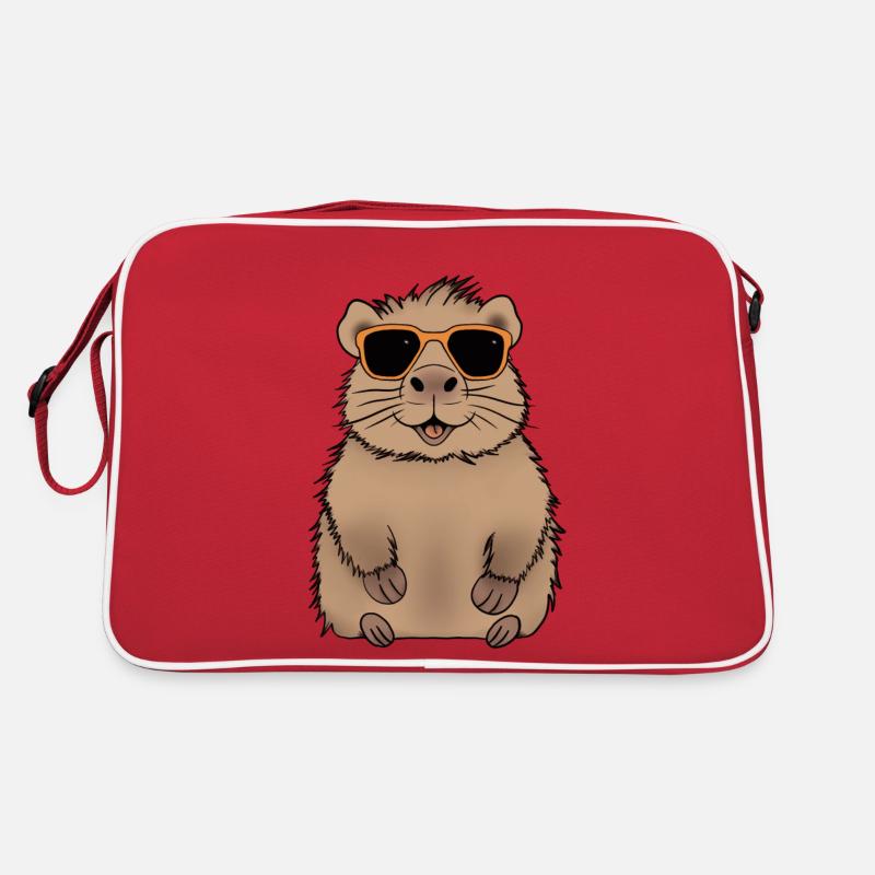 Capybara - Retro Tasche - Rot/Weiß