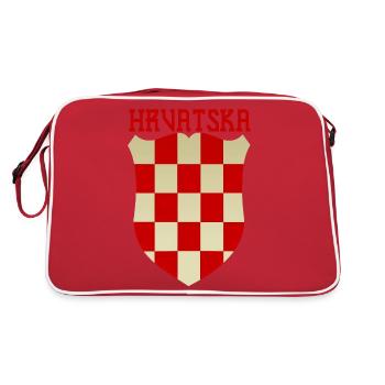 Croatia hrvatska croatia hrv travel zagreb split - Retro Bag - red/white - Back
