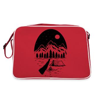 Natur Camping in den Bergen - Retro Tasche - Rot/Weiß - Hinten