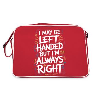 Humorous design for left-handers - Retro Bag - red/white - Back