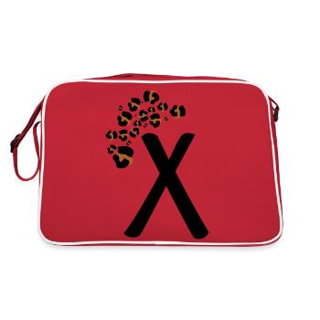 Letter x leopard print - Retro Bag - red/white - Back