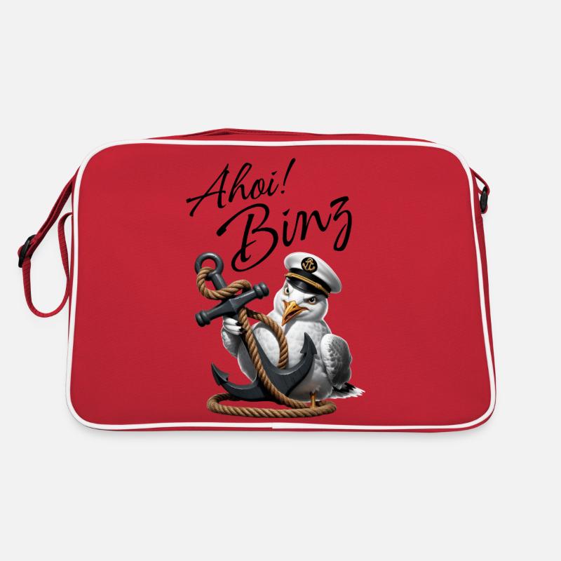 Ahoy Binz ! funny seagull with anchor Retro Bag