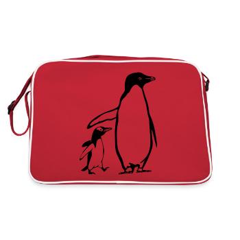 Deux pères pingouins et le bébé pingouin - Sac Retro - rouge/blanc - Dos
