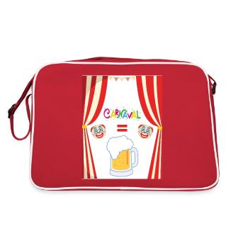 Drinken | Helau | Fasching | Lustig | Karneval - Retro Tasche - Rot/Weiß - Hinten