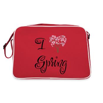 Spring | Spring | Tree | Flowers | Sunshine - Retro Bag - red/white - Back