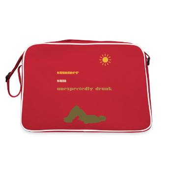 Summer | Sun | Beverage accident | Funny | Alcohol - Retro Bag - red/white - Back