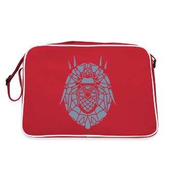 Halloween Spinne Spider Spirituell Netz Geschenk - Retro Tasche - Rot/Weiß - Hinten