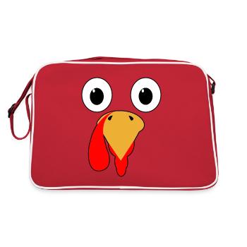 Cadeau visage de dinde de Thanksgiving - Sac Retro - rouge/blanc - Dos