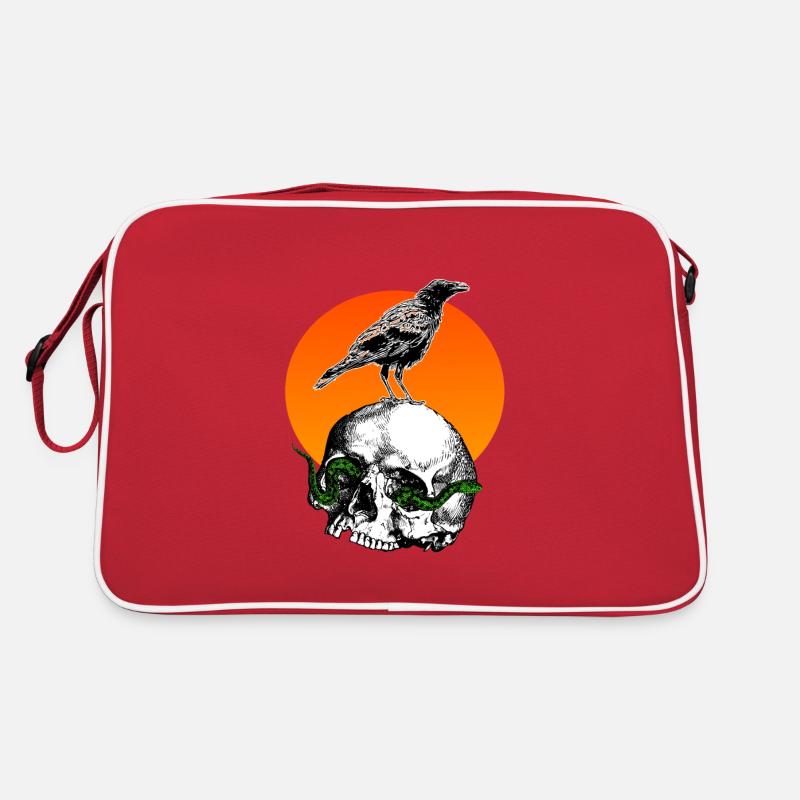 Squelette de crâne Corneille Sac Retro