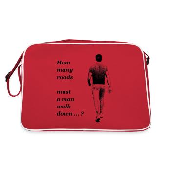 Dylan - Man walking down the road - Retro Bag - red/white - Back