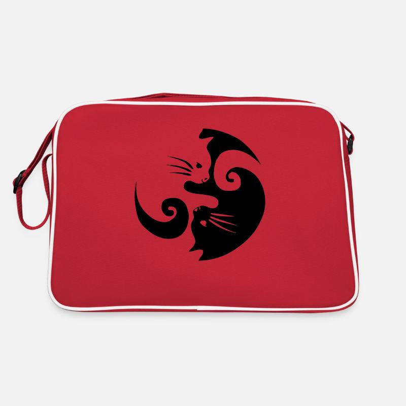 Katzenliebe - Retro Tasche - Rot/Weiß