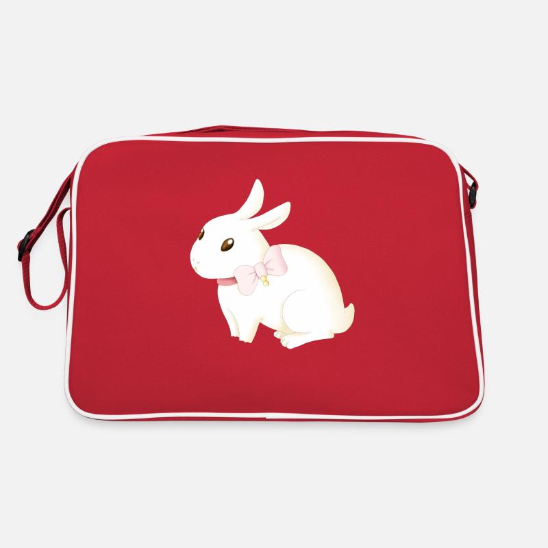 Hase - Retro Tasche - Rot/Weiß