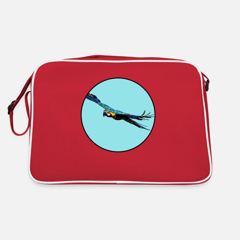 Blue macaw flight Retro Bag