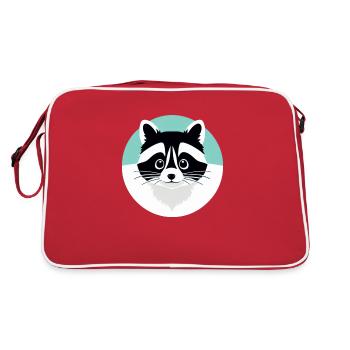 Ratons laveurs Mignon Cartoon Raton laveur 39 - Sac Retro - rouge/blanc - Dos