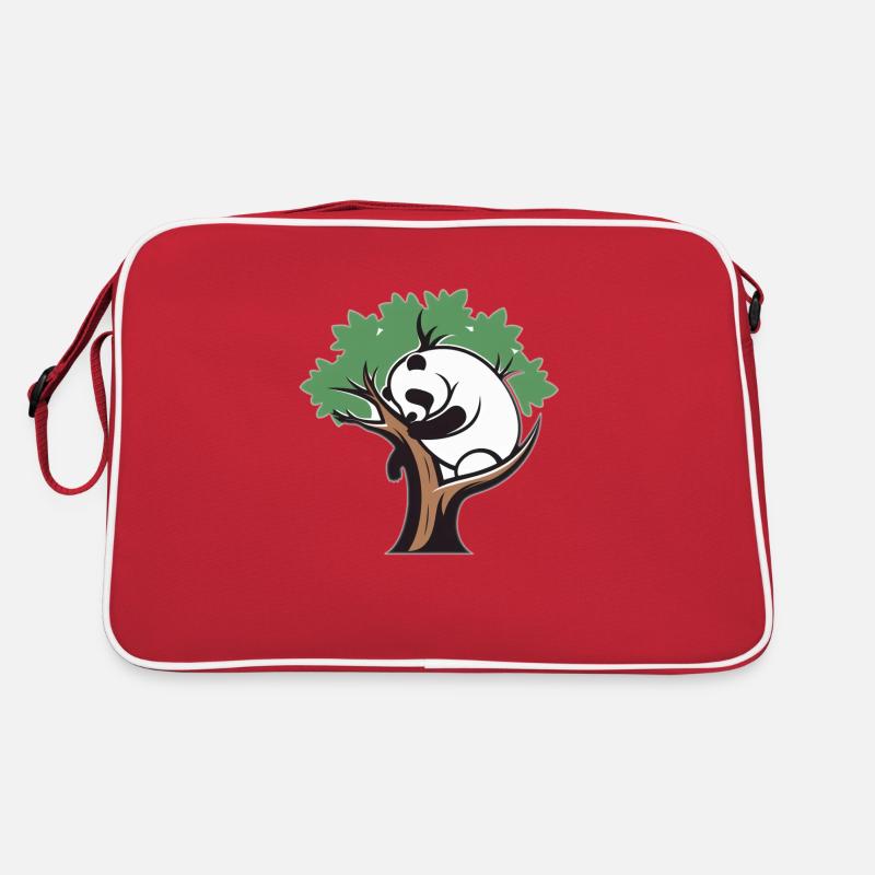 Panda in a tree - Retro Bag - red/white