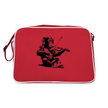 Violon Violon dans Monkey Orchestra Banksy Style - Sac Retro - rouge/blanc - Dos