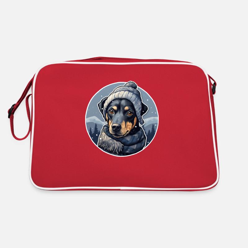 Pinscher avec écharpe et veste Sac Retro