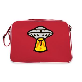 UFO Alien Spaceship - Retro Bag - red/white - Back