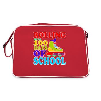 ROLLING INTO 100 DAYS OF SCHOOL - Retro Bag - red/white - Back